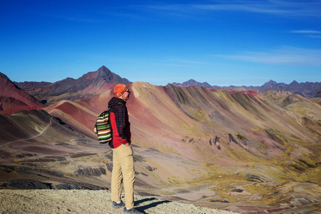 徒步旅行场景中 Vinicunca 库斯科地区 秘鲁