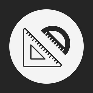 数学板图标三角板尺规图标照片