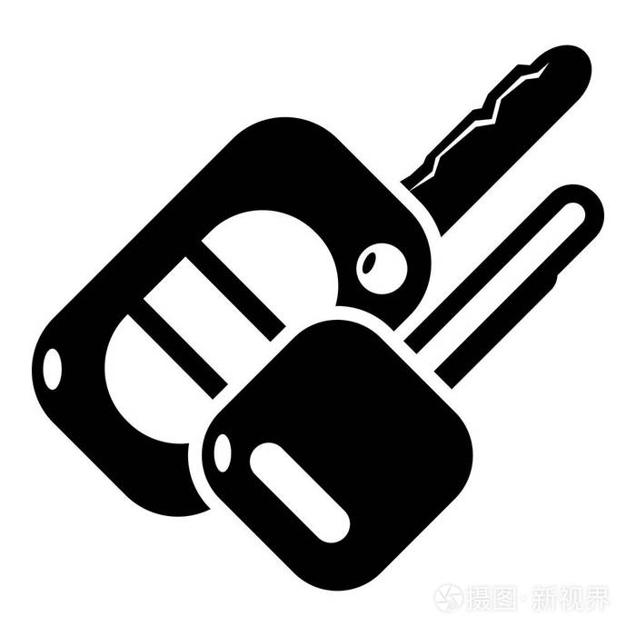 汽车钥匙图标简单的黑色风格