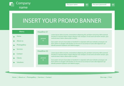 带文字的网站光绿色模板版式图片