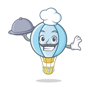 与食品空气气球字符卡通厨师