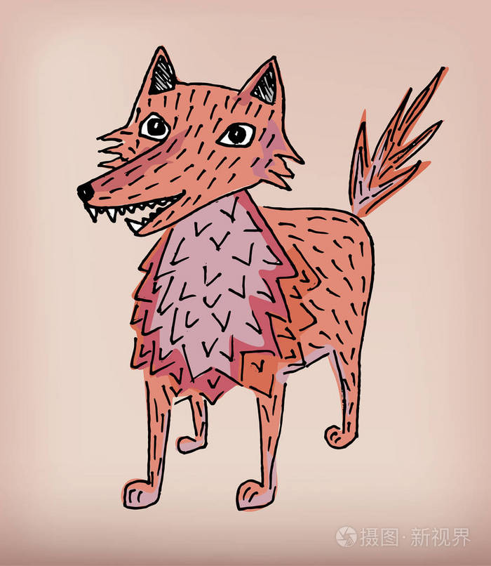 美丽的图抽象狼