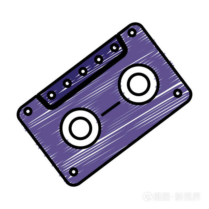 旧的盒式磁带孤立的图标