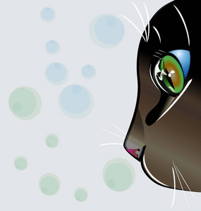 猫的绿眼睛徽标图片