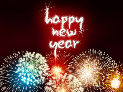 快乐的新年烟火烟花照片