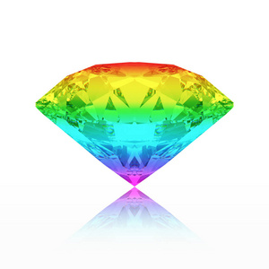 3d 插图很多颜色翡翠圆钻石渐变 gemst