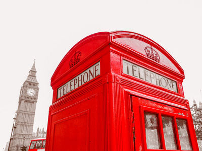 复古外观伦敦电话箱图片