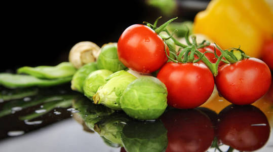 健康有机蔬菜组成的混合