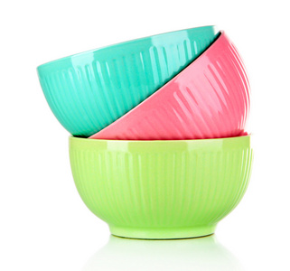 堆栈的多彩碗图片