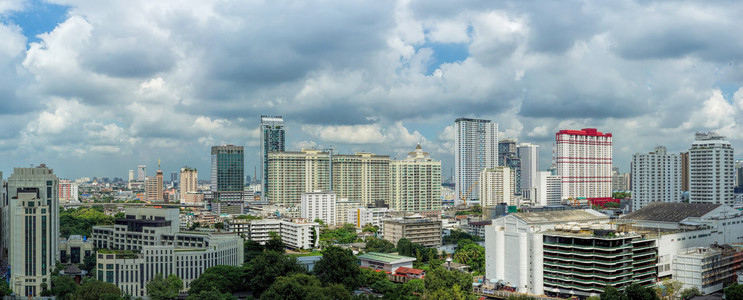 曼谷市中心的全景视图