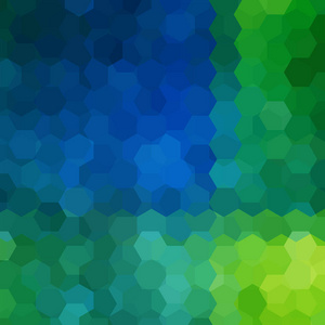 组成的绿色 蓝色六边形的抽象背景。为业务演示文稿或 web 模板横幅传单的几何设计。矢量图