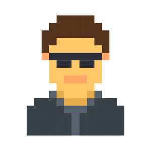 像素头像男性卡通复古游戏风格照片