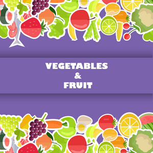 蔬菜和水果的健康食品横幅