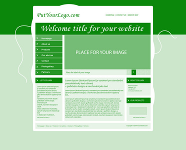 带文字的网站绿色模板版式图片