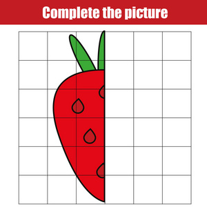 网格画草莓图片