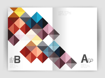 矢量方形简约抽象背景，打印模板业务宣传册 a4
