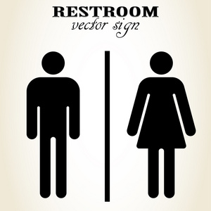 男性和女性厕所标志矢量