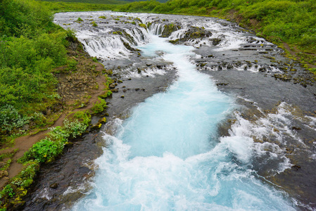 美丽的布鲁阿福斯瀑布冰岛