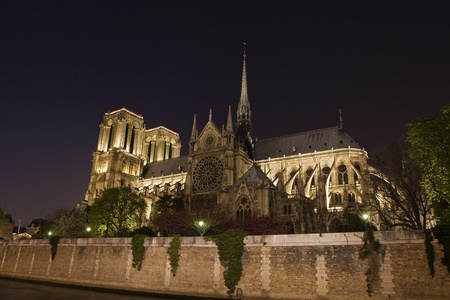 巴黎圣母院的夜景巴黎图片