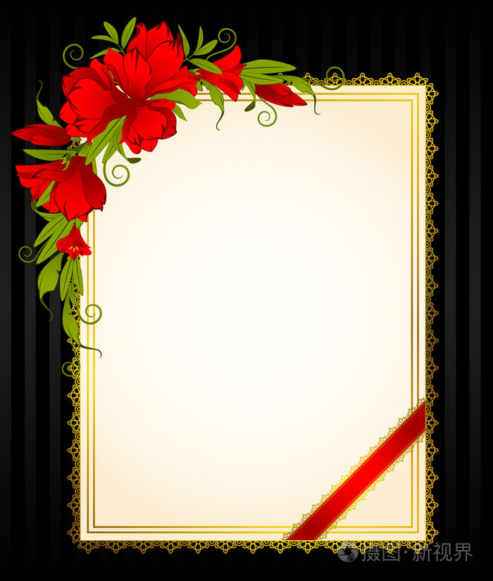 用花边装饰和鲜花背景照片-正版商用图片0bspor-摄图新视界