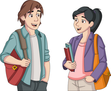 卡通青少年学生照片