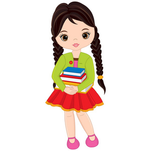 卡通小女孩辫子图片