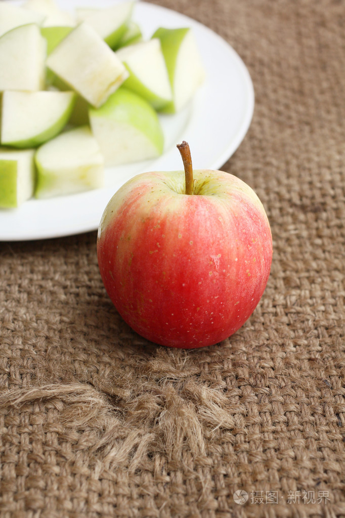 新鲜的苹果块