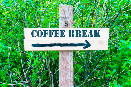 喝咖啡休息时间指示牌图片