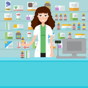 药剂师女人卡通人物图片