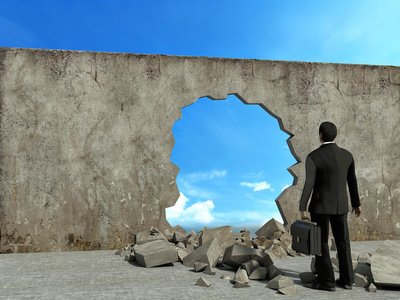 打卡墙业务人断槽一堵墙照片