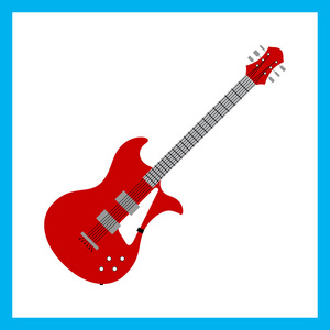 红色电吉他平面矢量图
