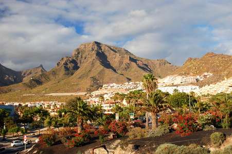 如诗如画的美丽杰出的风景度假村帕尔马在西班牙加那利群岛的特内里费岛上
