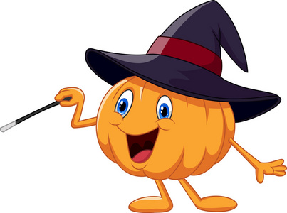 卡通南瓜拿魔法棒照片