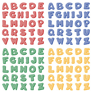 字母表，四个方格布式检查字母集