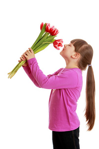 女孩侧视图图片