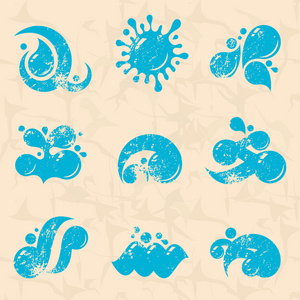 grunge 蓝色水符号照片