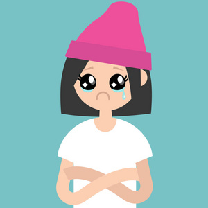 sad 冒犯了字符以大动漫沾湿泪水的眼睛  平 e照片