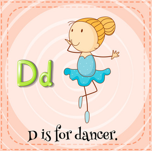 抽认卡字母 D 是对舞蹈演员