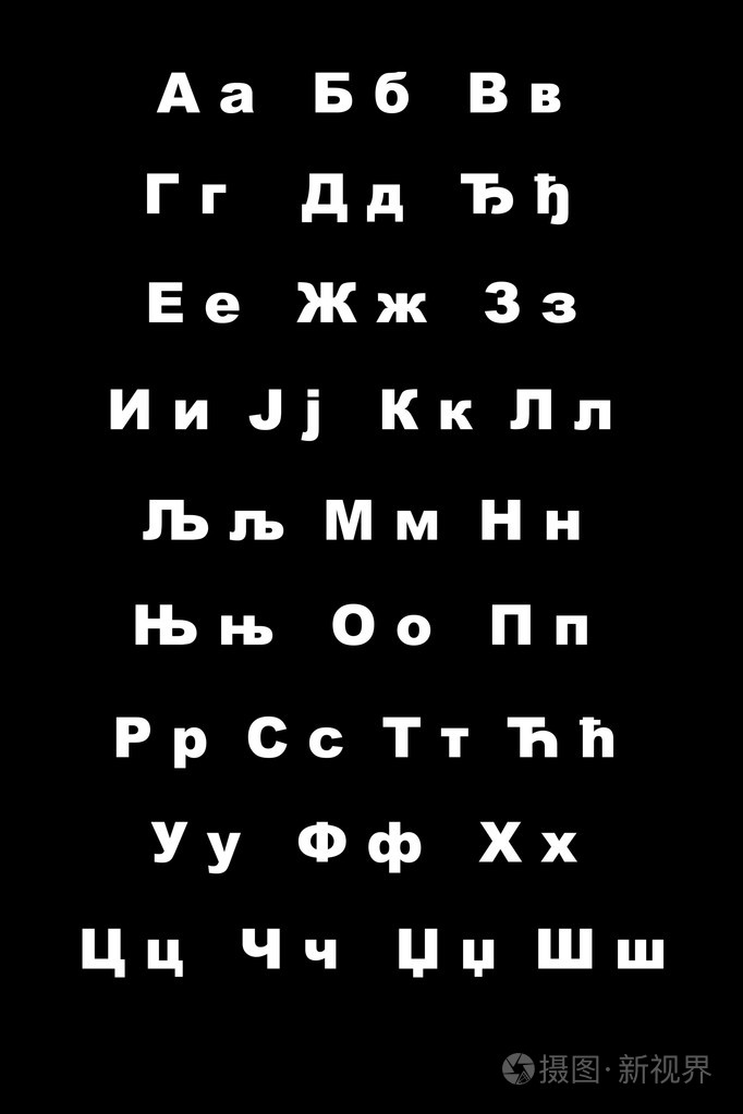 塞尔维亚西里尔文大写字母