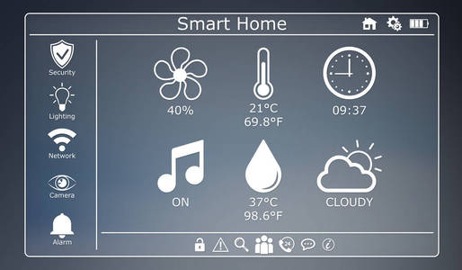 3d 渲染现代数字智能住宅接口