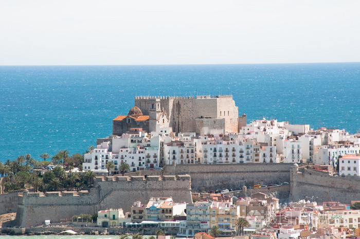 Panoramic view of Peiscola, Spain