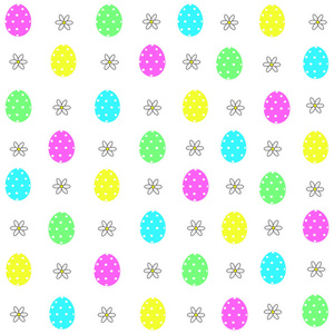 复活节蛋为着色书矢量中的装饰元素。多彩花纹无缝