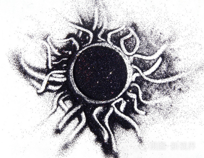 在白色背景上闪烁的太阳黑色闪光照片-正版商用图片0buj6l-摄图新视界