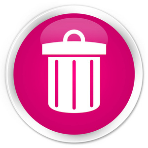 回收站图标高级粉红色圆形按钮