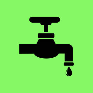 节水标志绿色背景下的节水标志矢量插图照片