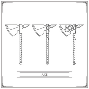 幻想斧头线稿图片