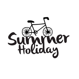 夏日假期自行车白色背景矢量图像