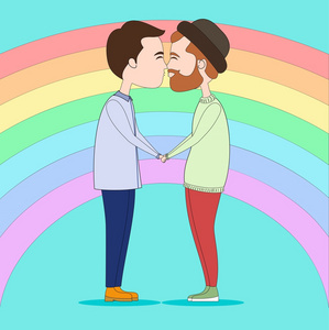 两个接吻同性恋照片