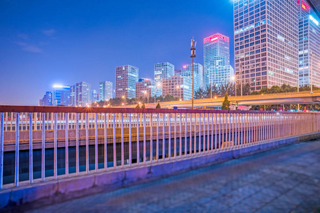 城市交通道路与城市景观在北京，中国