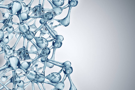 在蓝色背景, 生活, 医药科学, 分子生物学, 分子图研究 dna照片